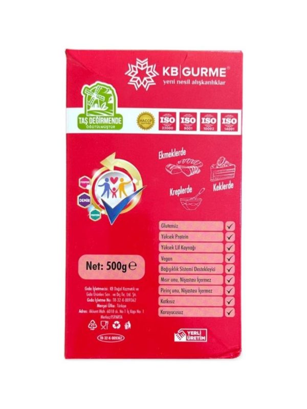 KB Gurme Glutensiz &amp; Vegan Filizlendirilmiş Çiğ Karabuğday Unu 500 Gr