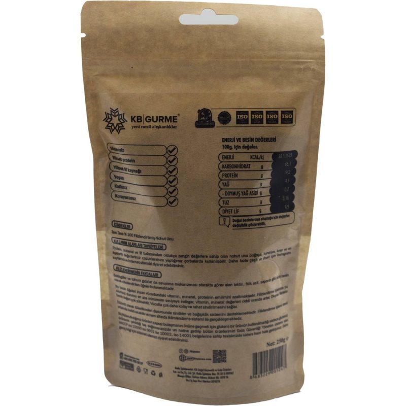 KB Gurme Glutensiz & Vegan Filizlendirilmiş Nohut Unu 500 Gr